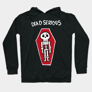 Dead Serious Skeleton In A Coffin (White) Hoodie